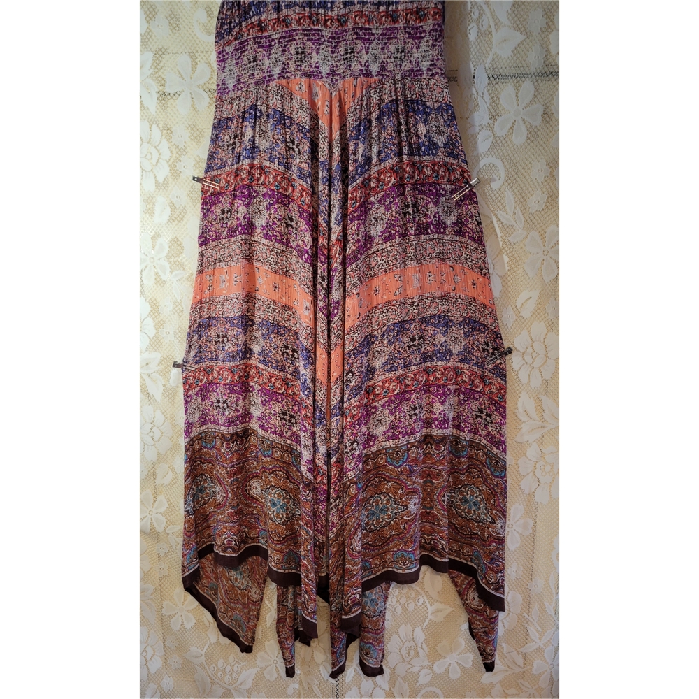 Bila Asymmetrical Dress with Pink and Purple Patterns - Picture 5 of 6